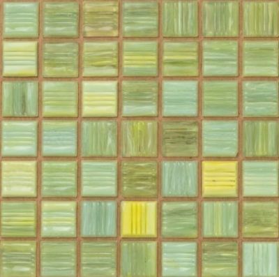 Мозаика JNJ mosaic 04.375 (размер чипа 20x20 мм) 32.7x32.7 оливковая глянцевая авантюрин