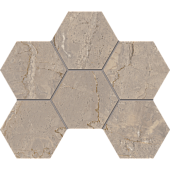 Мозаика ESTIMA Mosaic/BR02_NS/25x28,5/Hexagon Bernini Beige 25x28.5 бежевая неполированная под камень, чип гексагон