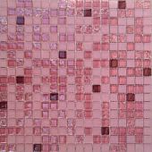 Мозаика Роскошная мозаика МС 2084 30x30 розовая матовая/розовая колотая/красная глянцевая, чип 15x15 квадратный 