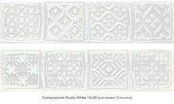 Декоративная плитка Cifre 78795265 Comp.Rodia White 15x30 белая матовая пэчворк