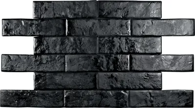 Керамогранит Pamesa 15-889-003-2961 Brickwall Negro 7x28 черный сатинированный под камень