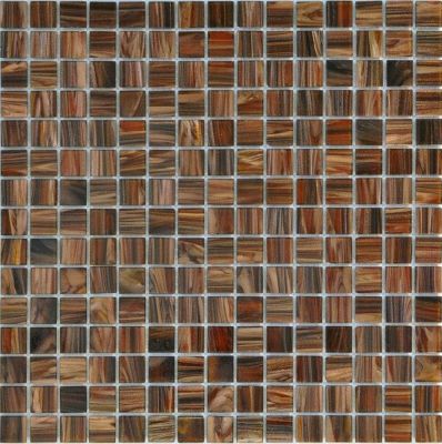 Мозаика Orro mosaic SABLE WOOD 32.7x32.7 коричневая глянцевая, чип 20x20 квадратный