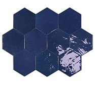 Настенная плитка WOW 122085 Zellige Hexa Cobalt 10.8x12.4 синяя глянцевая под камень