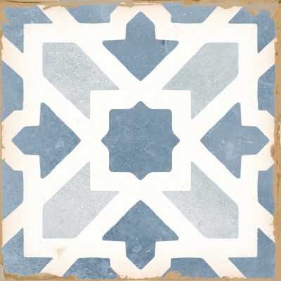Плитка Peronda 0278029420 Casablanca Gaza 12.5x12.5 голубая матовая с орнаментом