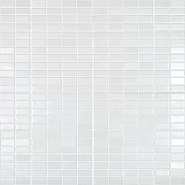 Мозаика Vidrepur С0002276 Bijou White Satin (на сетке) 31.5x31.5 белая сатинированная моноколор, чип 12x25 прямоугольный