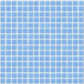 Мозаика ROSE MOSAIC A18 Matrix color 2 (размер чипа 10x10 мм) 31.8x31.8 голубая глянцевая моноколор