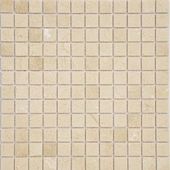 Мозаика Marble Mosaic Square 23x23 Crema Marfil Mat 30x30 бежевая матовая под камень, чип 23x23 квадратный
