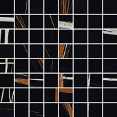 Мозаика Italon 610110000635 Шарм Делюкс Сахара Мозаика Люкс / Charme Delux Sahara Mosaico Lux 29.2x29.2 черная глянцевая под мрамор, чип квадратный