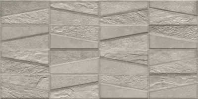 Настенная плитка Ibero Materika Tektonia Grey 31.6x63.5 серая матовая под камень / под мозаику рельефная