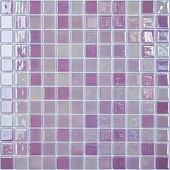Мозаика Vidrepur 1043438 Lux 404 (на сетке) 31.7х31.7 сиреневая глянцевая оттенки цвета, чип 25х25 квадратный