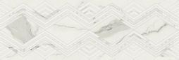 Настенная плитка Baldocer УТ-00003283 Patmos Rombus Rectificado 40x120 белая глянцевая под мрамор