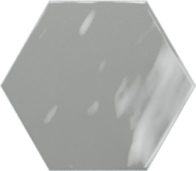 Настенная плитка Ribesalbes Ceramica PT03138 Geometry Hex Grey Glossy 17.3x15 серая глянцевая моноколор
