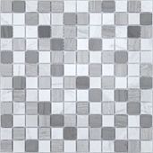 Мозаика Marble Mosaic Square 23x23 Mix Stone 3 Mat 30x30 микс серая / белая полированная под камень, чип 23x23 квадратный