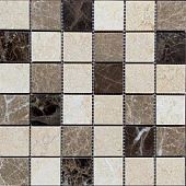 Мозаика Marble Mosaic Square 48x48 Mix Stone 1 Mat 30.5x30.5 микс бежевая / коричневая матовая под камень, чип 48x48 квадратный
