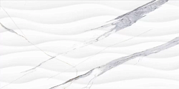 Настенная плитка Primavera TP3604SWAY Махаон Рельеф 30x60 белая глянцевая под мрамор волнистая
