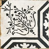 Керамогранит APE Ceramica Savona Elma 15x15 бежевый / черный матовый с орнаментом