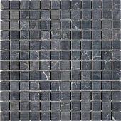 Мозаика Pixel mosaic PIX248 из мрамора Nero Marquna 30x30 графит матовая под мрамор, чип 23х23 мм квадратный