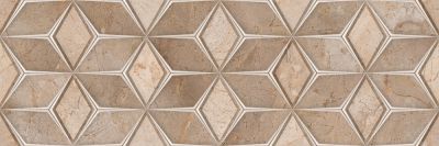 Настенная плитка Primavera DC06-04 Empressa Brown Decor 04 carving 30x90 коричневая карвинг / рельефная под мрамор / геометрия