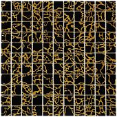 Мозаика Rose Mosaic QCG 009-A Специальная серия 30x30 черная / золотая глянцевая узоры, чип 25x25 квадратный