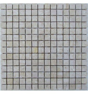 Мозаика FK Marble 32701 Classic Mosaic Travertine 20-7T 30.5x30.5 белая матовая