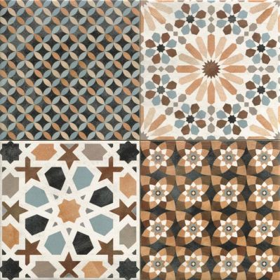 Керамогранит ковер Realonda Marrakech Mix 44.2x44.2 разноцветный глазурованный матовый с орнаментом
