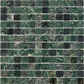 Мозаика Pixel mosaic PIX215 из мрамора Spider Green 30.5x30.5 зеленая полированная под мрамор, чип 23x23 мм квадратный