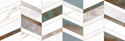 Настенная плитка ALMA Ceramica TWU12OXD17R Oxide 74x24.6 микс глянцевая рельефная под мозаику