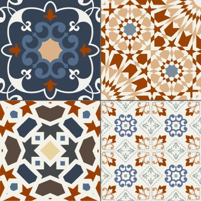 Керамогранит ковер Realonda Marrakech Colour 44.2x44.2 разноцветный глазурованный матовый с орнаментом