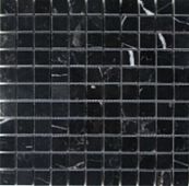Мозаика Marble Mosaic Square 23x23 Nero Marquina Mat 30x30 черная матовая под камень, чип 23x23 квадратный