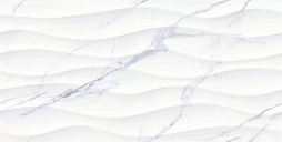 Настенная плитка Primavera TP3601SWAY Галатея Рельеф 30x60 белая глянцевая под мрамор волнистая