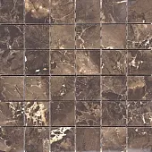 Мозаика Velsaa Emperador Dark Mosaic 30x30 коричневая полированная под камень, чип 5x5 мм квадратный