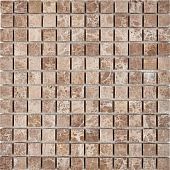 Мозаика Pixel mosaic PIX225 из мрамора Light Emperador 30.5x30.5 коричневая матовая под мрамор, чип 23x23 мм квадратный