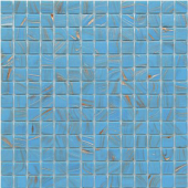Мозаика ROSE MOSAIC G14 Gold Star (размер чипа 10x10 мм) 31.8x31.8 голубая глянцевая авантюрин
