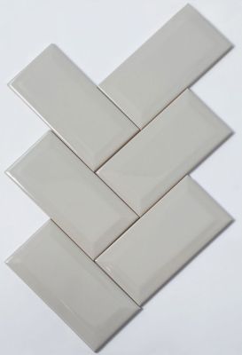 Настенная плитка NSmosaic TH753A Ceramic 7.5x15 бежевая глянцевая моноколор