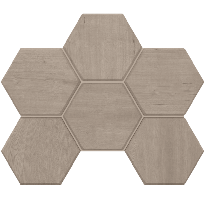 Мозаика Estima Mosaic/CW01_NR/25x28,5/Hexagon Classic Wood Rusty Beige 25x28.5 серая неполированная под дерево, чип гексагон