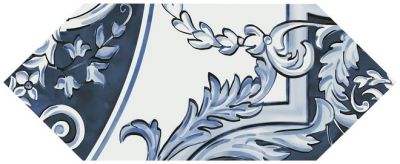 Декоративная плитка Kerama Marazzi HGD/A512/35000 Алмаш 1 14х34 cиняя глянцевая с орнаментом