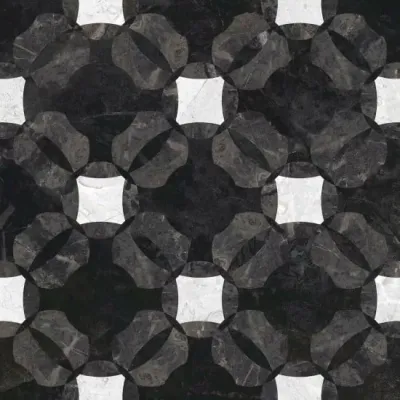 Керамогранит Cersanit QN4R452D-69 / 16167 Queen 42x42 чёрный глазурованный матовый с орнаментом