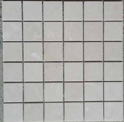 Мозаика Marble Mosaic Square 48x48 Royal Bottichino Pol 30.5x30.5 бежевая полированная под камень, чип 48x48 квадратный