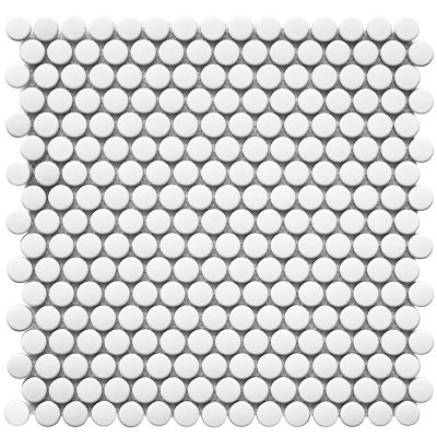 Мозаика Star Mosaic NK41000 / С0003639 Penny Round White Matt 31.5x30.9 белая матовая моноколор, чип 19 мм круглый