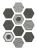 Керамогранит ITT Ceramic Pier17 Hexa Zinc 23.2x26.7 микс белый/серый натуральный под бетон/с орнаментом