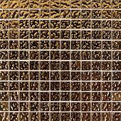 Мозаика Pixel mosaic PIX712 из стекла 30x30 золотая глянцевая с узорами, чип 23x23 мм квадратный