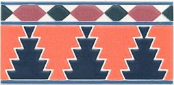 Декор Kerama Marazzi HGD\A321\16000 Алькасар Alcazar 15x7.4 синий / оранжевый глянцевый с орнаментом
