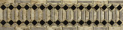 Бордюр Infinity Ceramic Tiles Rimini Listello Gris 15x60 серый полированный с орнаментом