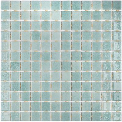 Мозаика Vidrepur С0001664 Colors 503 (на сцепке) 31.7х39.6 голубая глянцевая оттенки цвета, чип 25x25 квадратный