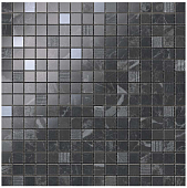 Мозаика Atlas Concorde 9MVN Marvel Pro Noir St. Laurent Mosaic 30,5x30,5 черная  глянцевая под камень, чип 17х17 мм квадратный