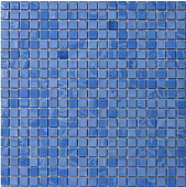 Мозаика ROSE MOSAIC AJ76 Galaxy (размер чипа 15x15 мм) 32.7x32.7 голубая глянцевая моноколор