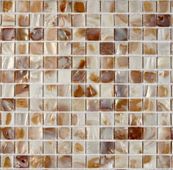Мозаика Marble Mosaic Shell Natural 30x30 бежевая / коричневая полуматовая под камень, чип 20x20 квадратный