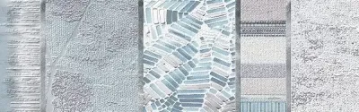 Настенная плитка Ibero R0001328 Silken Decor Cold (комплект 2 шт) 50x75 голубая матовая с орнаментом