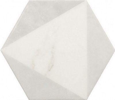 Керамогранит Equipe 23102 Carrara Hexagon Peak 20x17.5 белый глазурованный матовый под камень