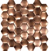 Мозаика Marble Mosaic Aluminium Hexagon Web Cooper 29.2x29.5 бронзовая глянцевая рельефная под металл, чип 48x55 гексагон